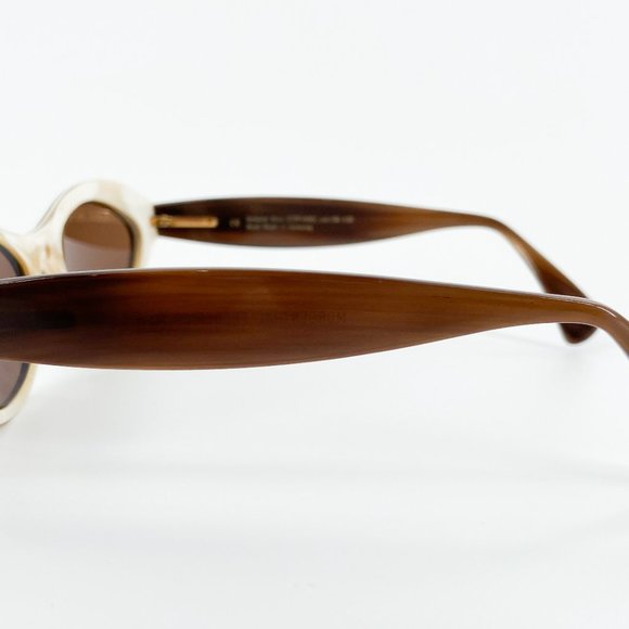 MORGENTHAL FREDERICS Stephanie REAL Buffalo Horn Cat Eye Sunglasses Brown Frames - Picture 14 of 15